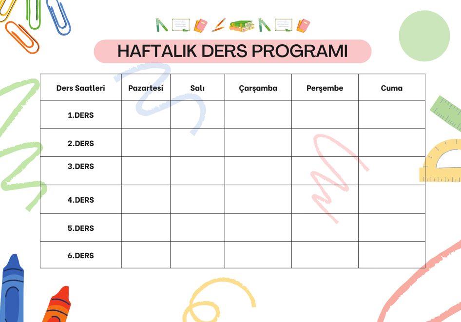 HAFTALIK DERS PROGRAMI ÇİZELGESİ MaviOkul 2024 2025