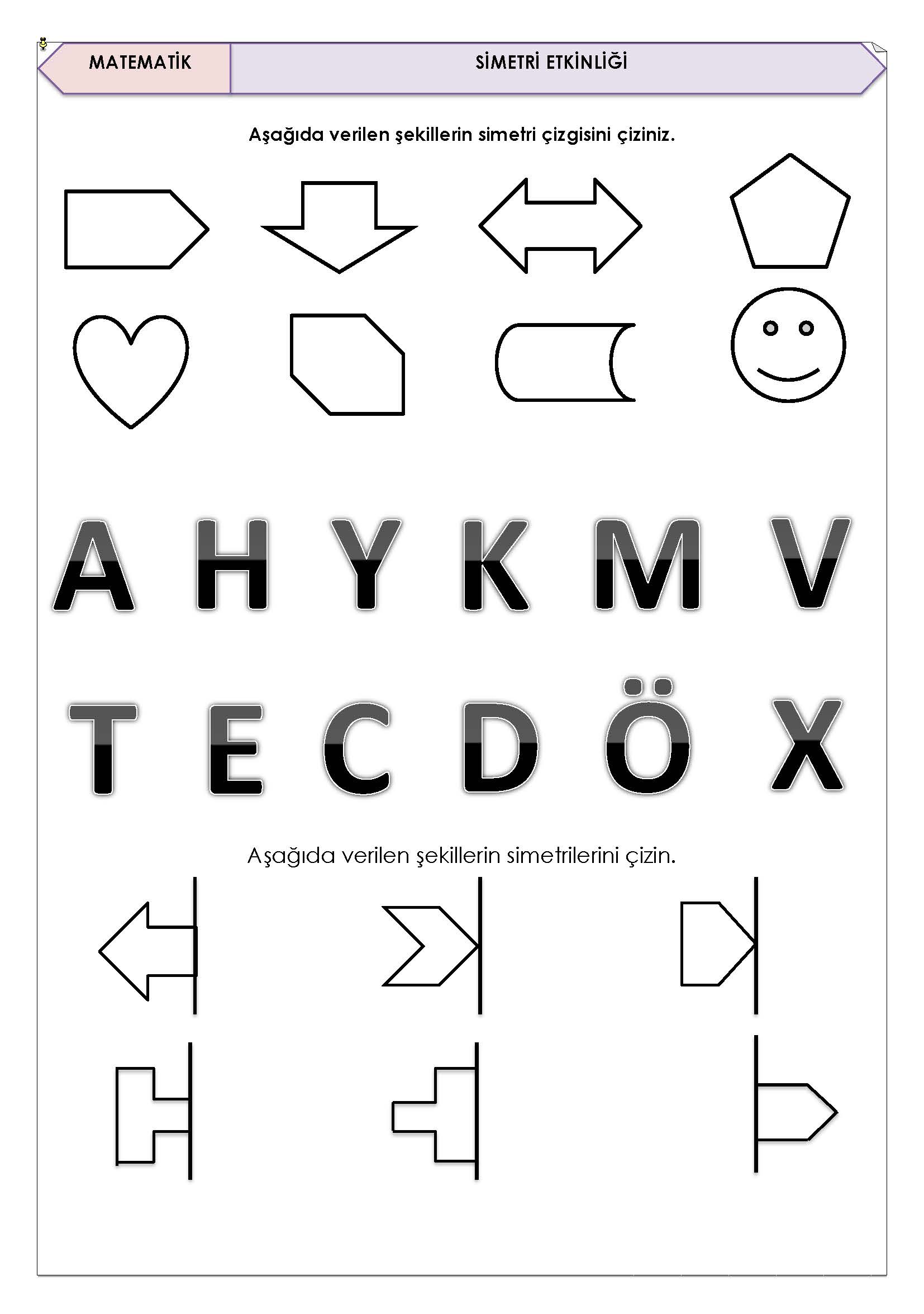 4. Sınıf Matematik Simetri Etkinliği