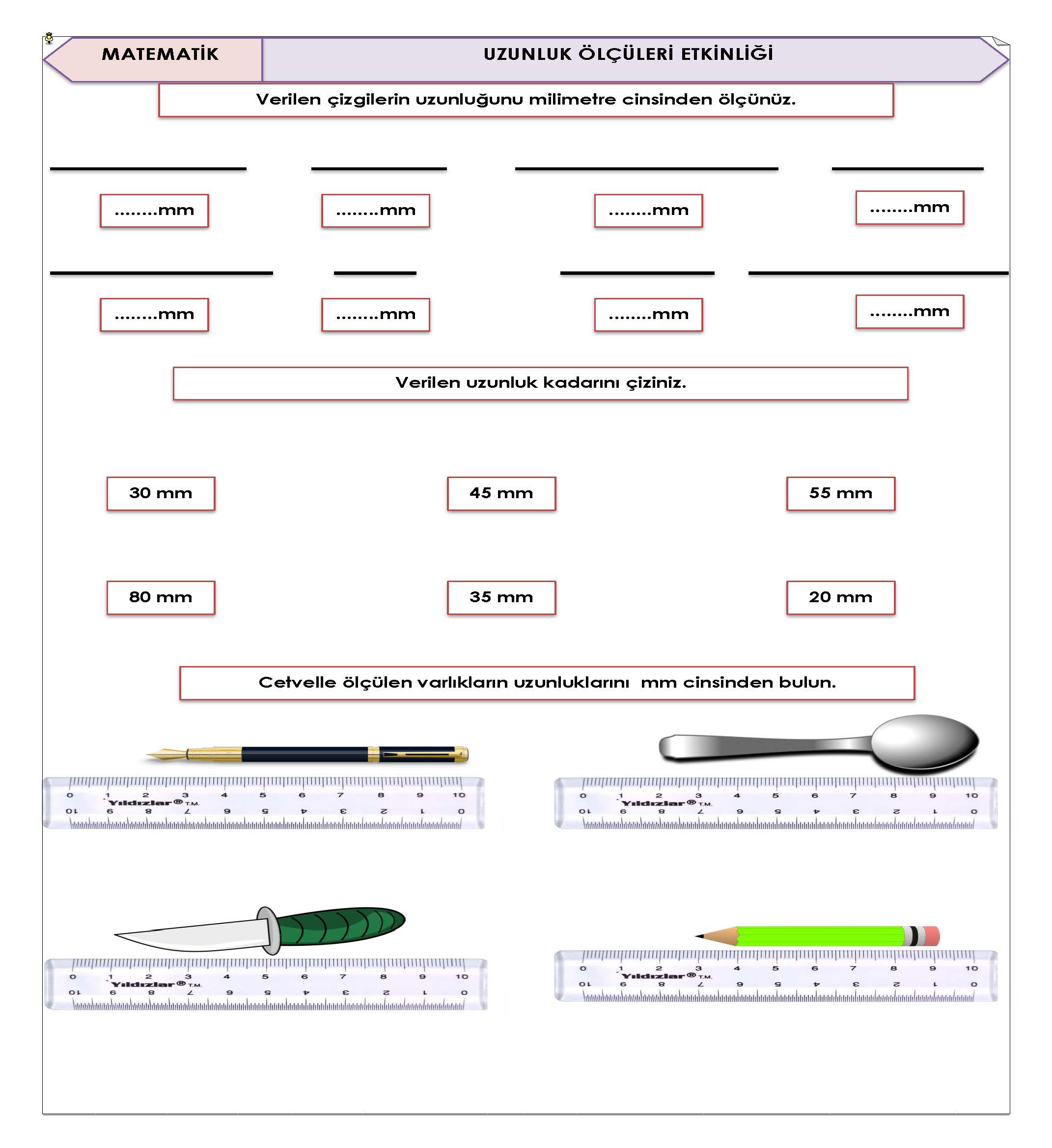 4. Sınıf Matematik Uzunluk Ölçüleri Etkinliği